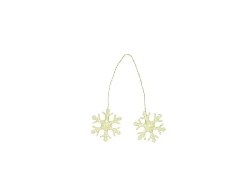 Sneeuwvlokken op Draad Goud | 24 Draadjes, Sneeuwvlokken 3 cm