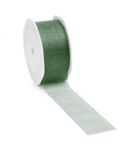 Donkergroen voile lint voor creatieve projecten en decoratie