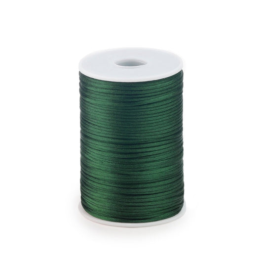 Satijnkoord Donker Groen 2mm / 100 mtr.