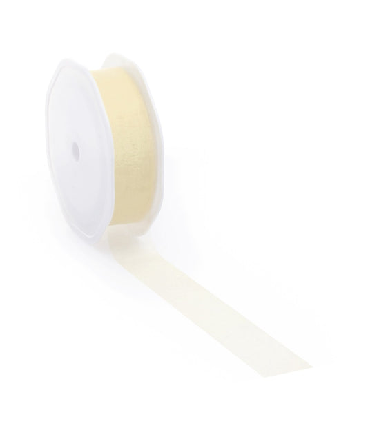 Zacht geel voile lint voor creatieve projecten en decoratie