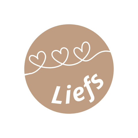 Runde Sticker "Liefs" - Kraft Herzlinie - Selbstklebend - Ø 39 mm - 250 Stück pro Rolle