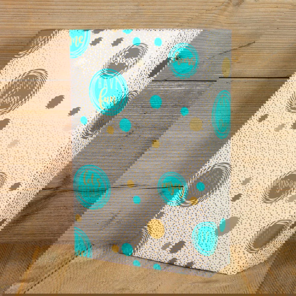 Inpakpapier Partytime Turquoise - Kadopapier.net