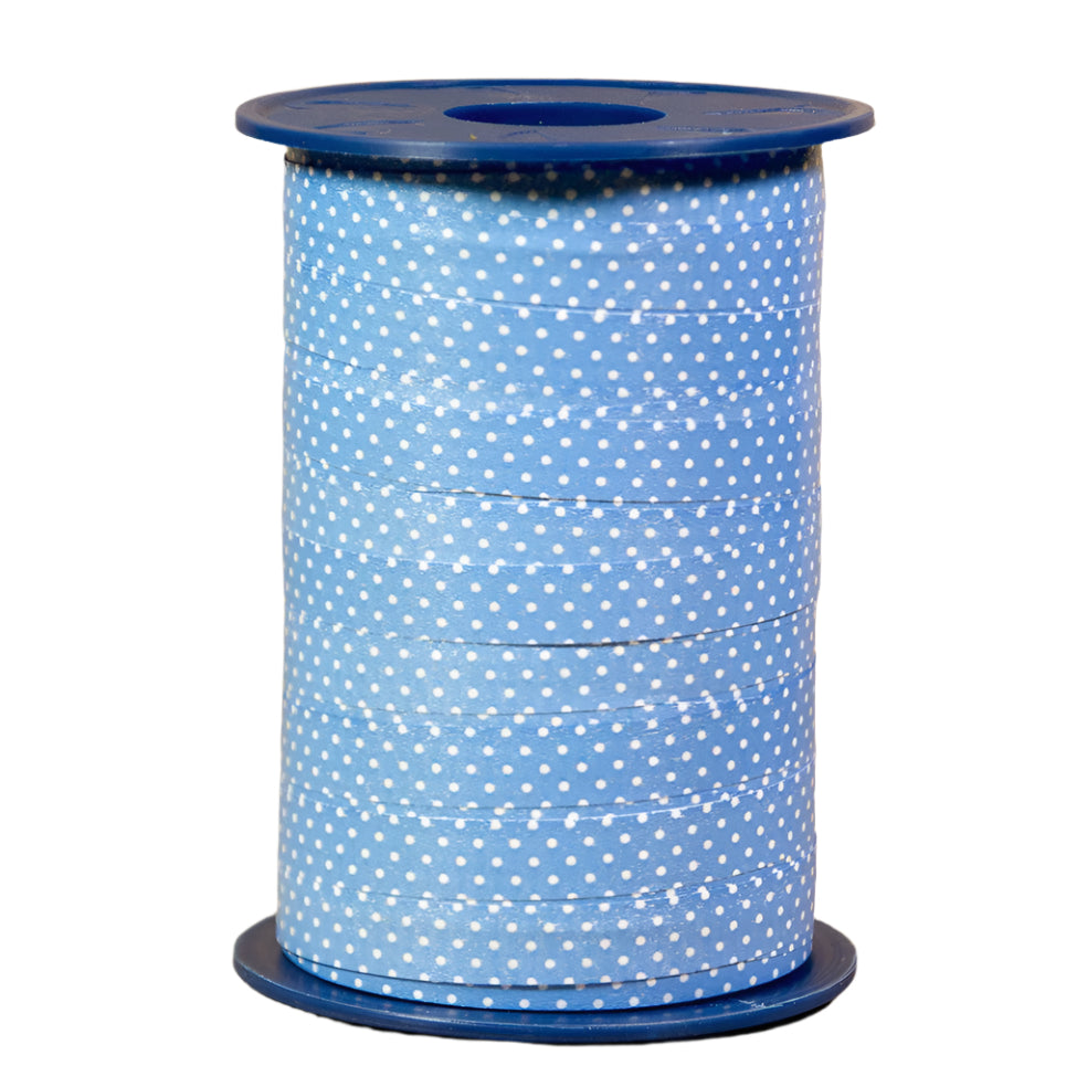 Krullint met stip Blauw - Kadopapier.net