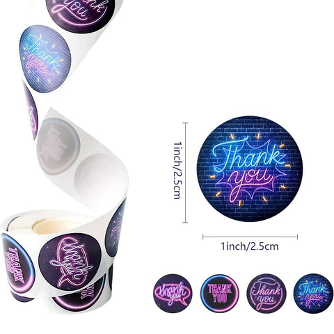 Sluitsticker Neon Thank You -  25mm - Sticker-Etiket- 500 stuks