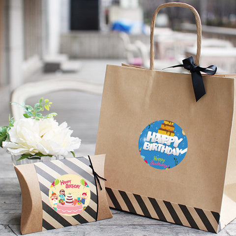 Sluitsticker Happy Birthday -  25mm - Sticker-Etiket- 500 stuks