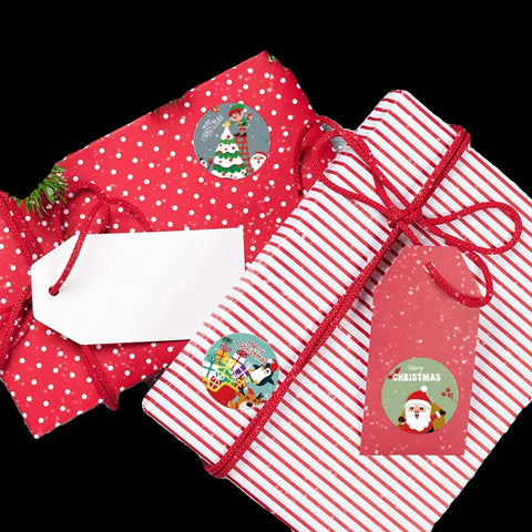 4 soorten Sluitstickers kerst -  38mm - Sticker-Etiket- 500 stuks