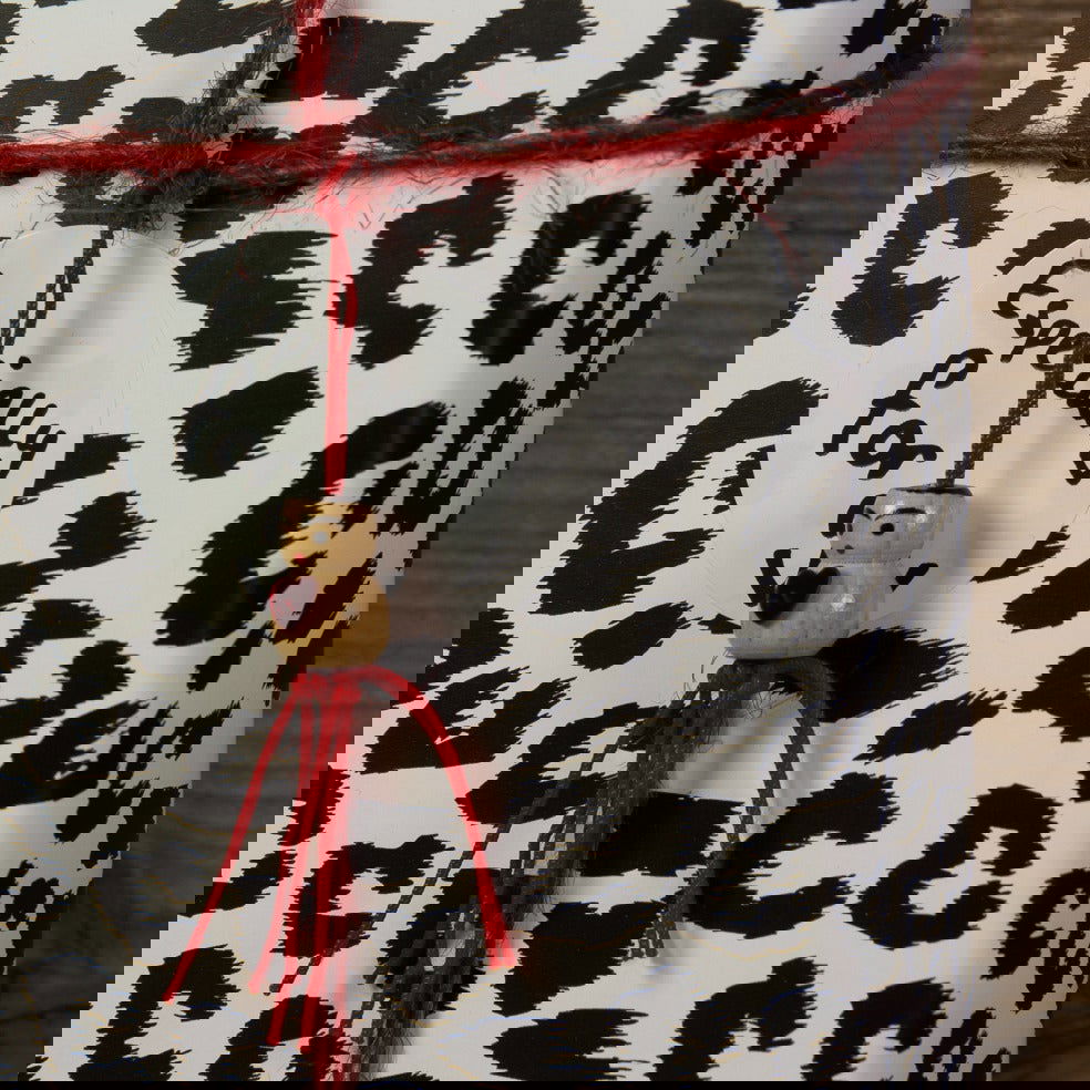 Zwart-wit Panterprint inpakpapier - Kadopapier.net