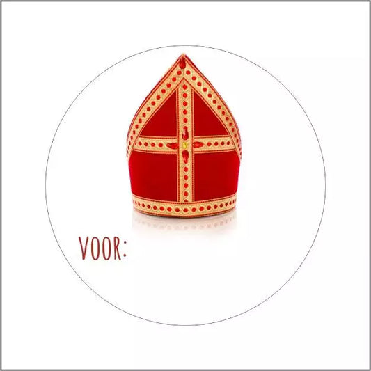 Sint Wensetiket Mijter - 250 stuks | Sinterklaas Sluitstickers