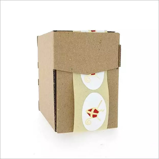 Sint Wensetiketten Glanzend Rood en Goud – 38x24mm / 500 Stuks
