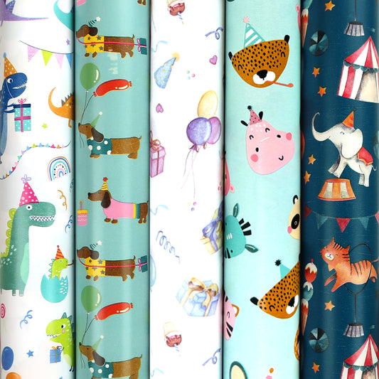 Kids FSC Gift Wrap – Coated Children's Prints 70x200 cm – 5 rolls