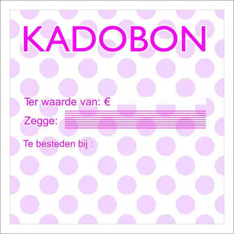Kadobon met Fuchsia Stip