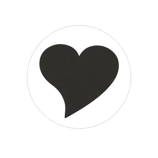 Sluitsticker Hart Zwart -Sticker-Etiket- 500 stuks